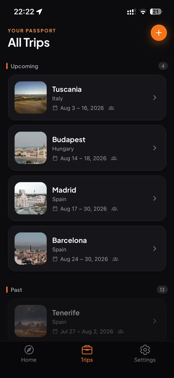 Voyagen list of upcoming trips